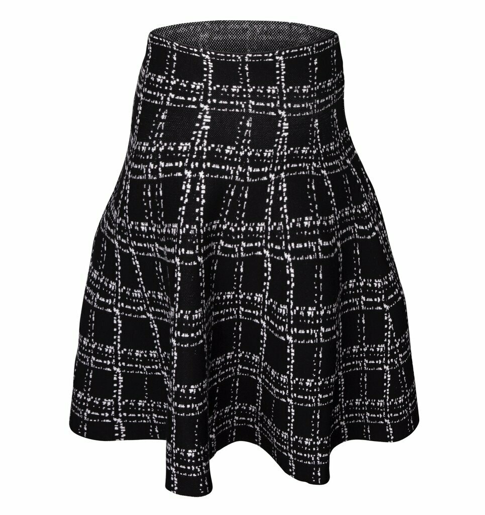 MM Skater Skirt Blk/Wht Tweed