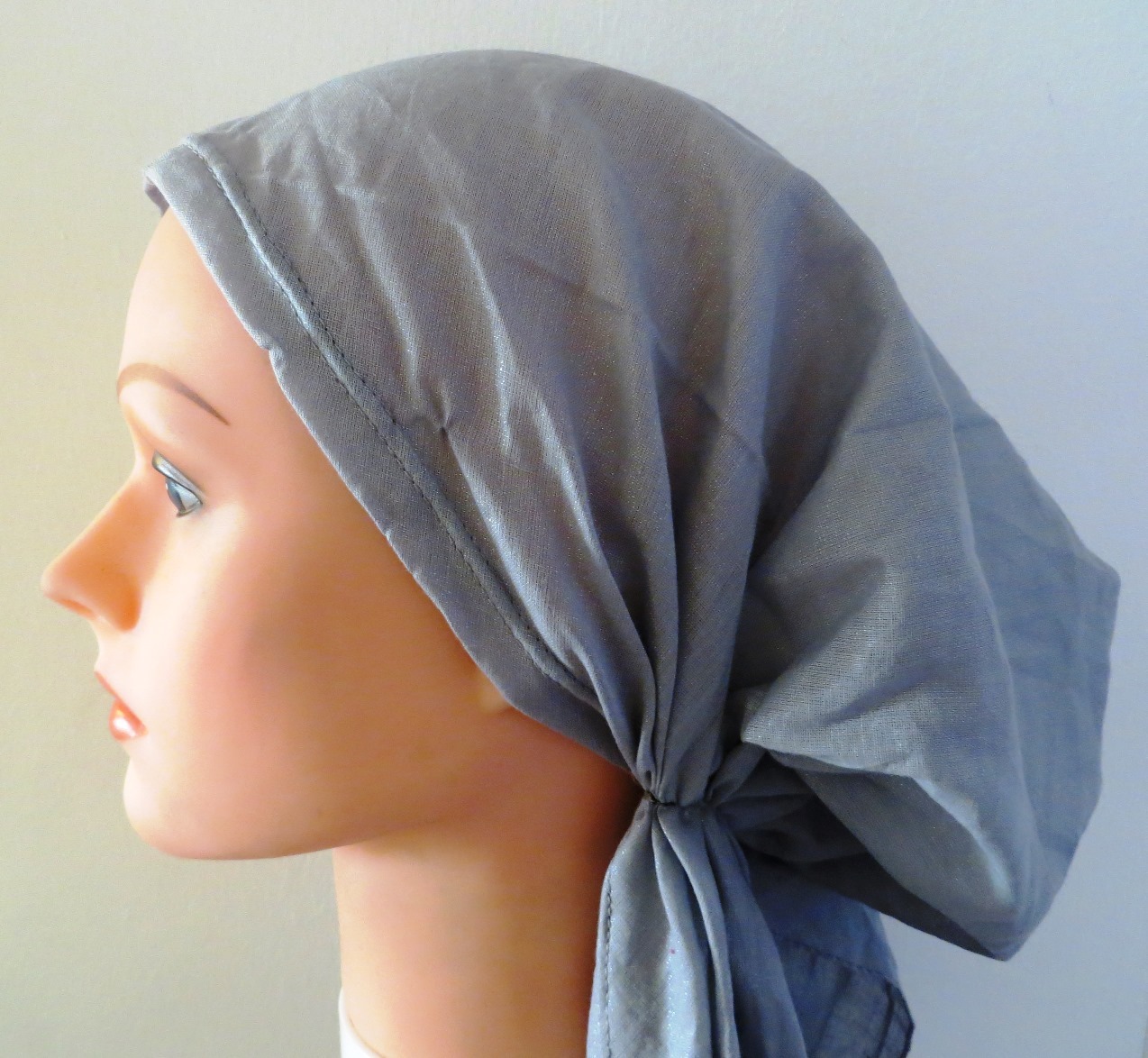 Sheen pre tied tichel gray