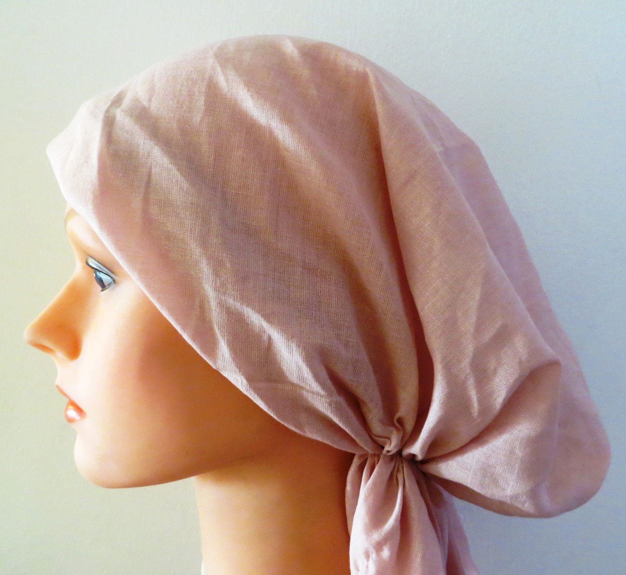 Sheen pre tied tichel pink