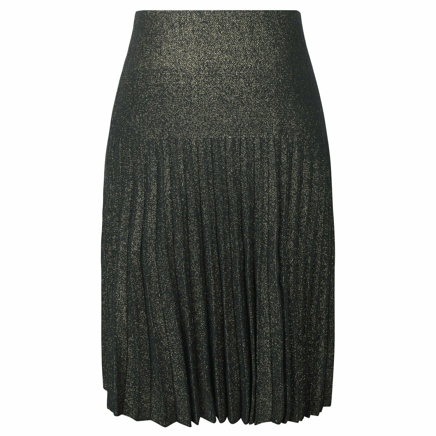 MM pleated skirt - black/gold lurex