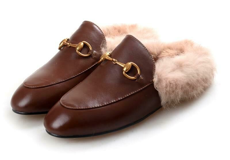 brown slide mules