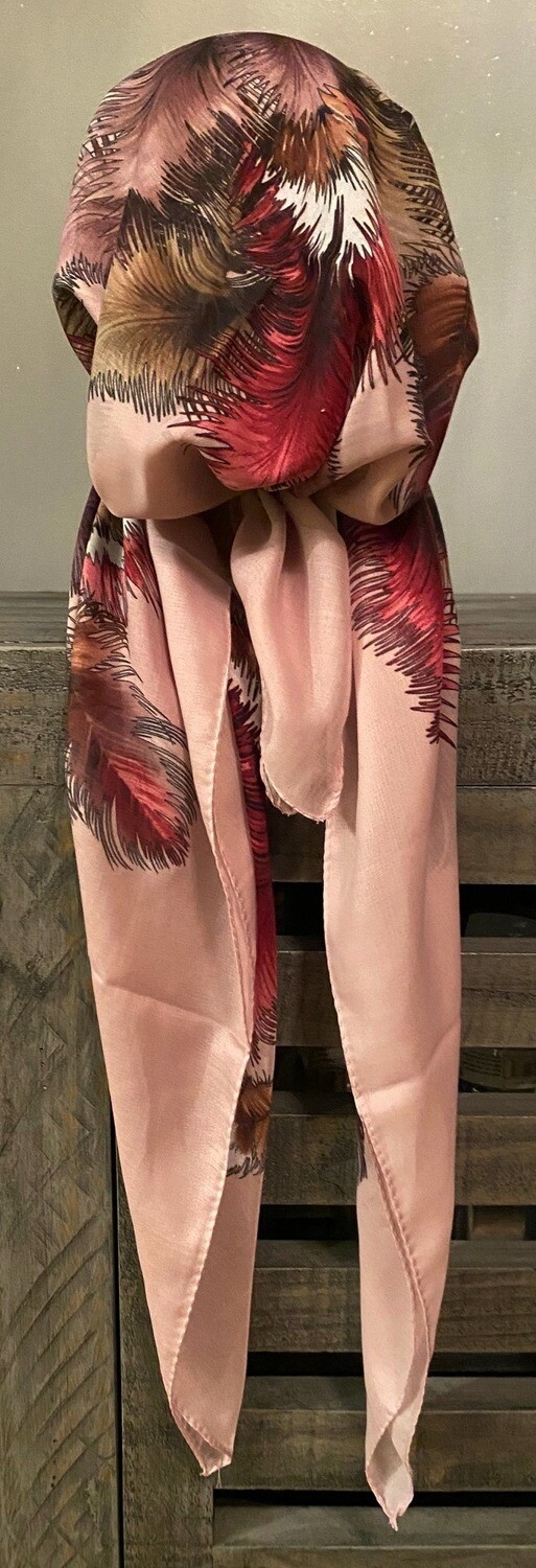 Light pastel pink pretied Turkish Tichel w/band sewn in