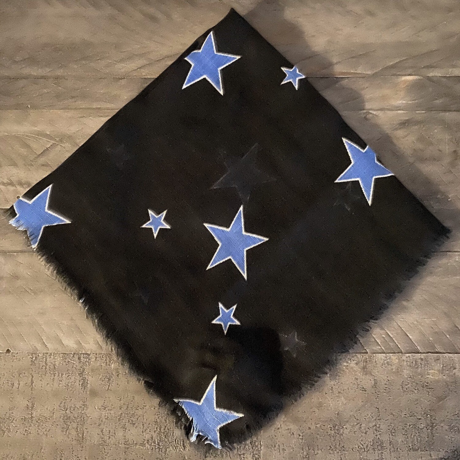 Black/blue stars - soft fringes tichel