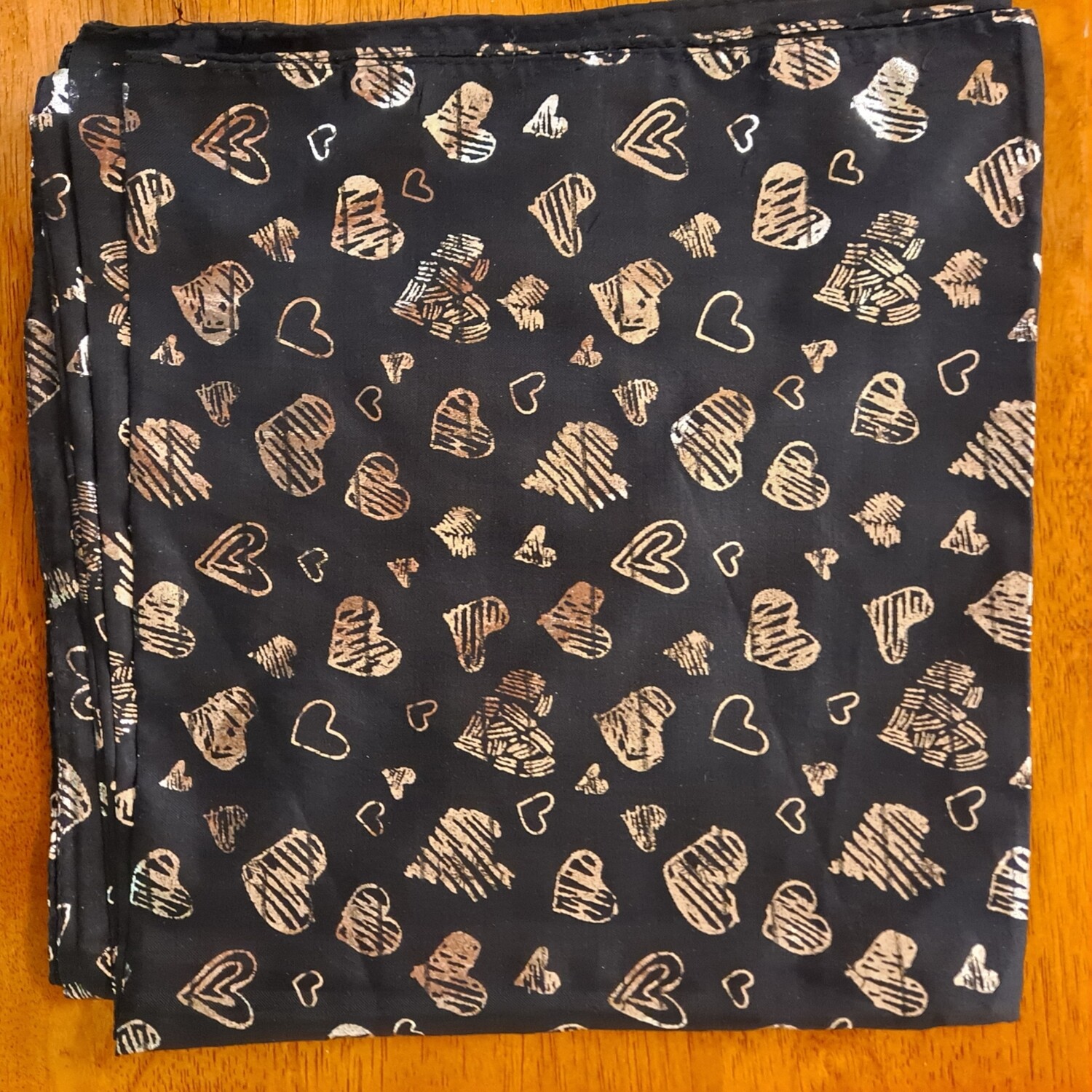 Navy/silver metallic hearts tichel