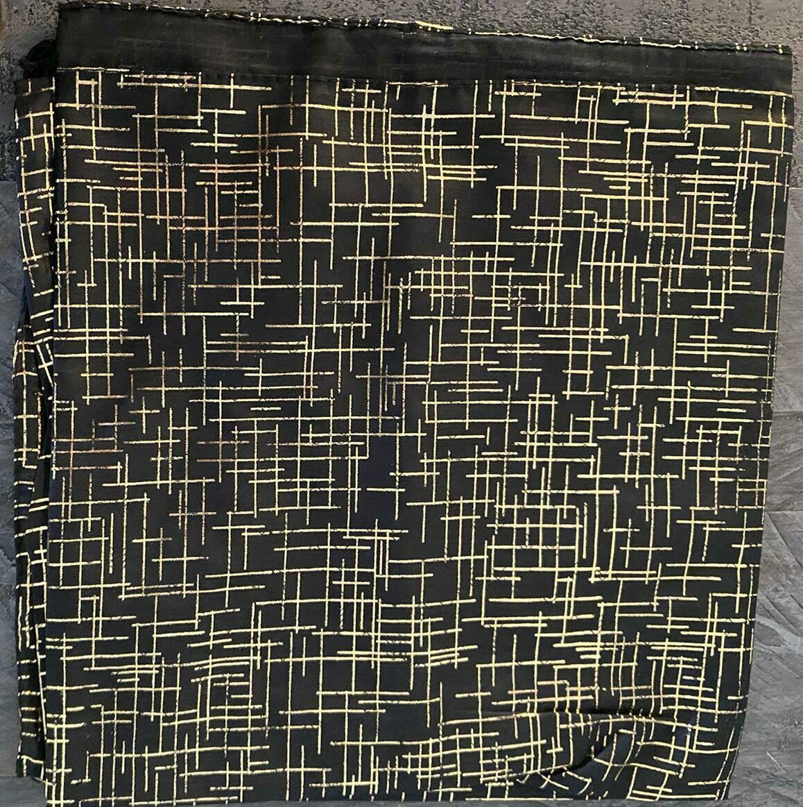 Black/gold metallic lines tichel