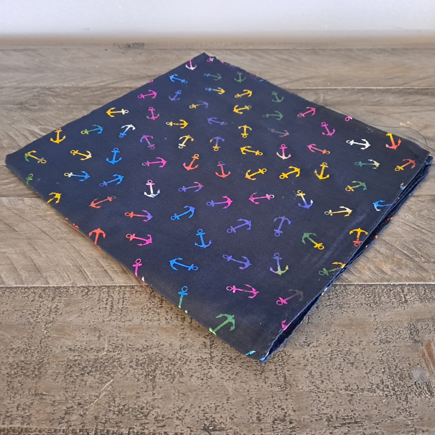 Navy - colorful metallic anchors tichel