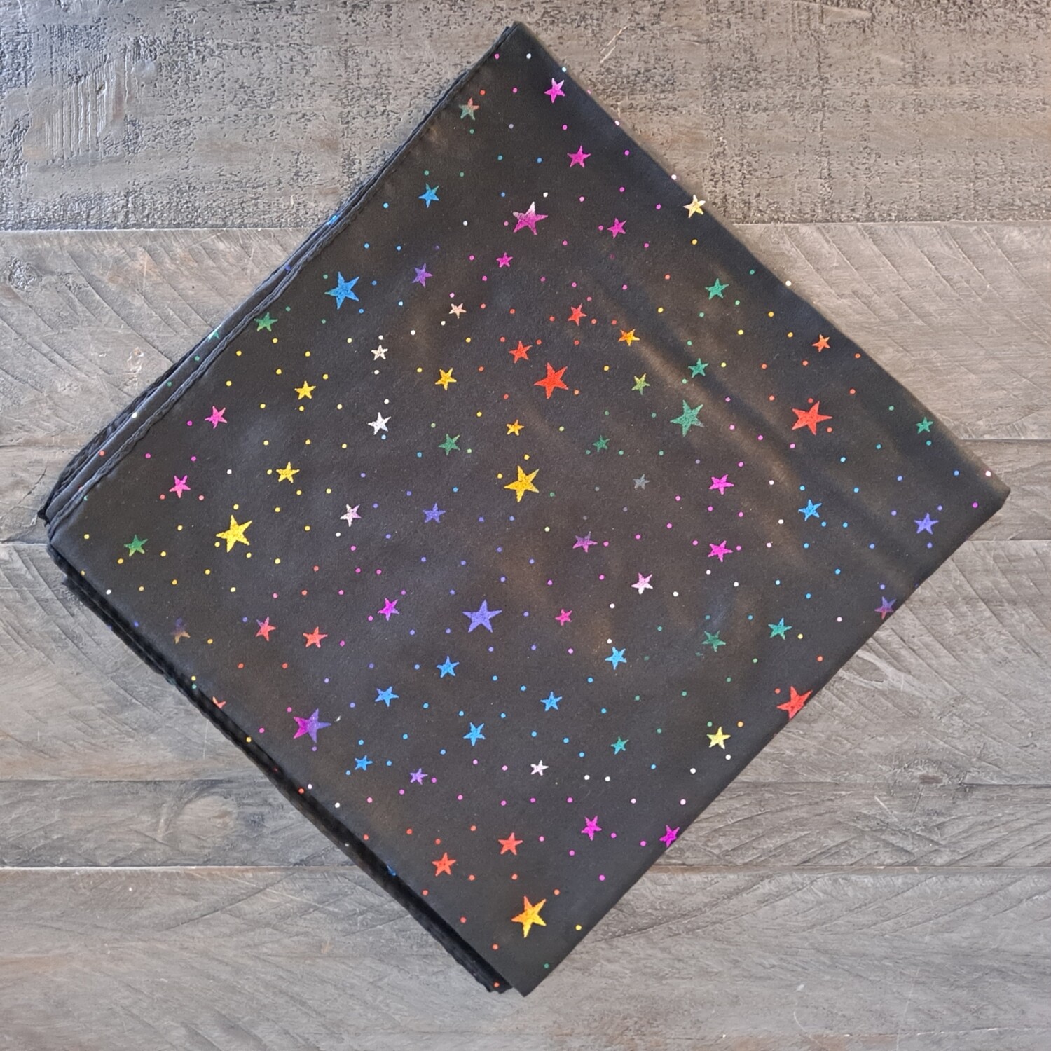 Black/coloorful metallic - mini stars patterned tichel