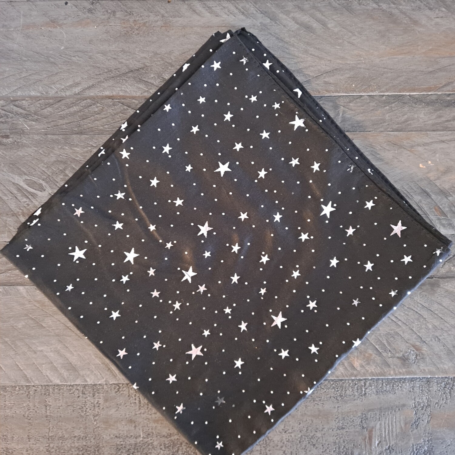 Black/silver metallic - mini stars patterned tichel