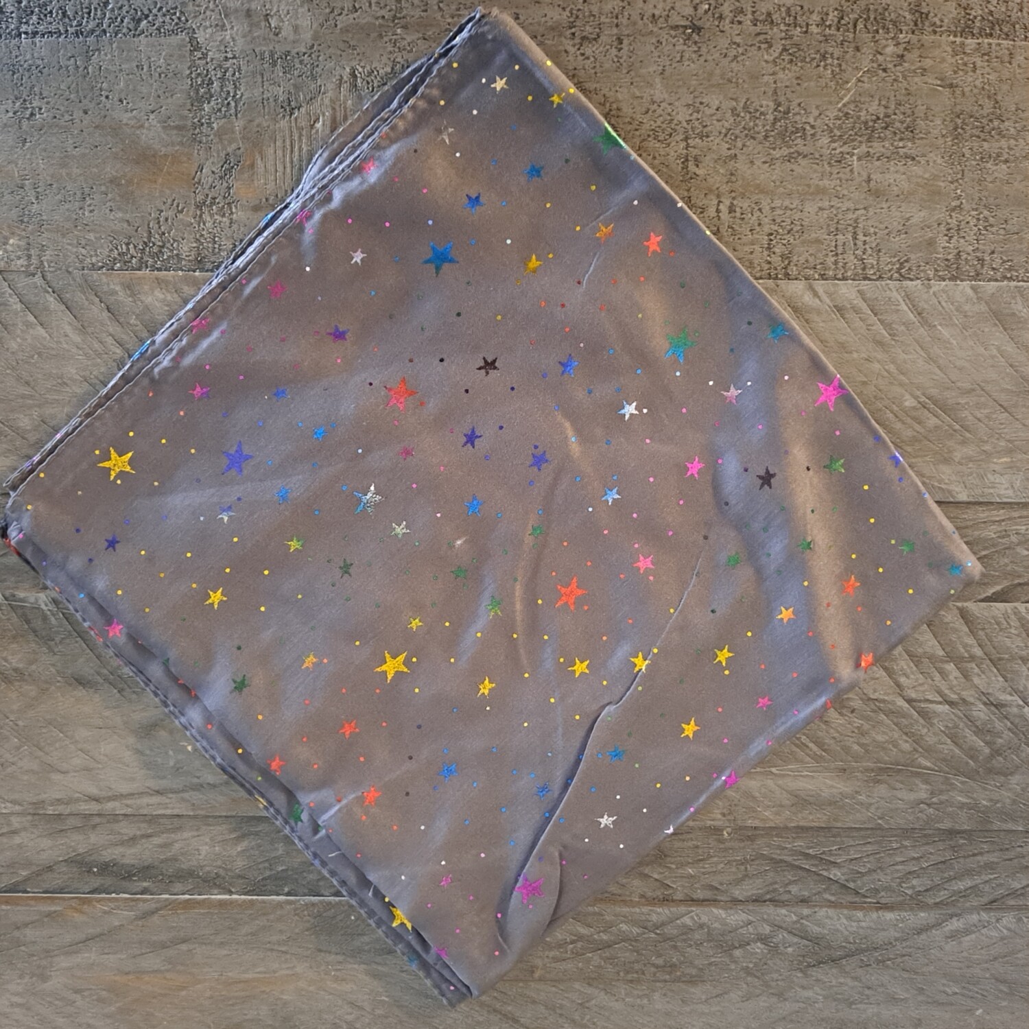 Gray/colorful metallic - mini stars patterned tichel