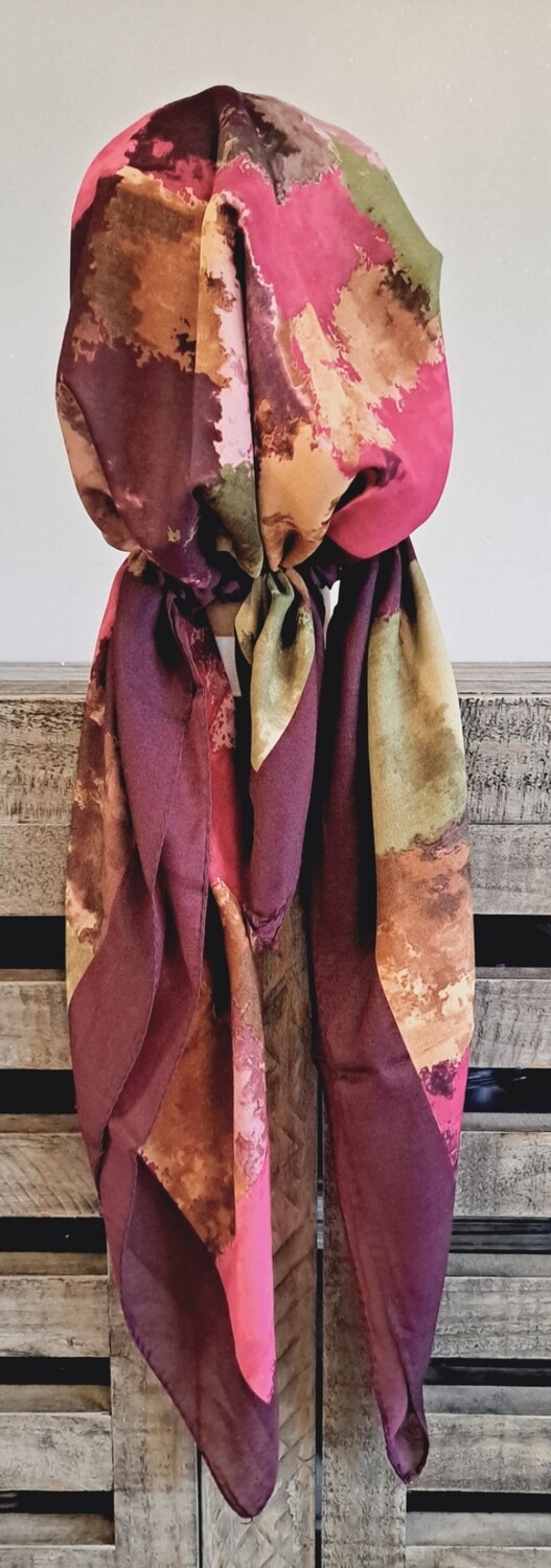 Eggplant stylish Turkish Tichel w/band sewn in