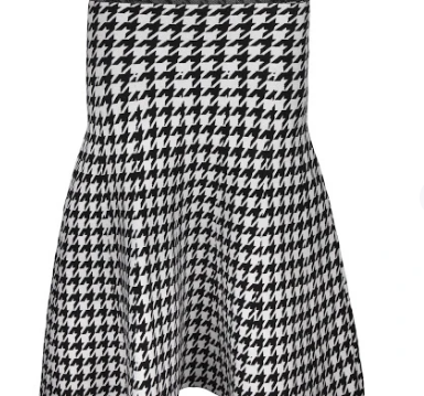 Black/white Houndstooth skater skirt (2021)