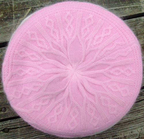 Soft knit beret pink
