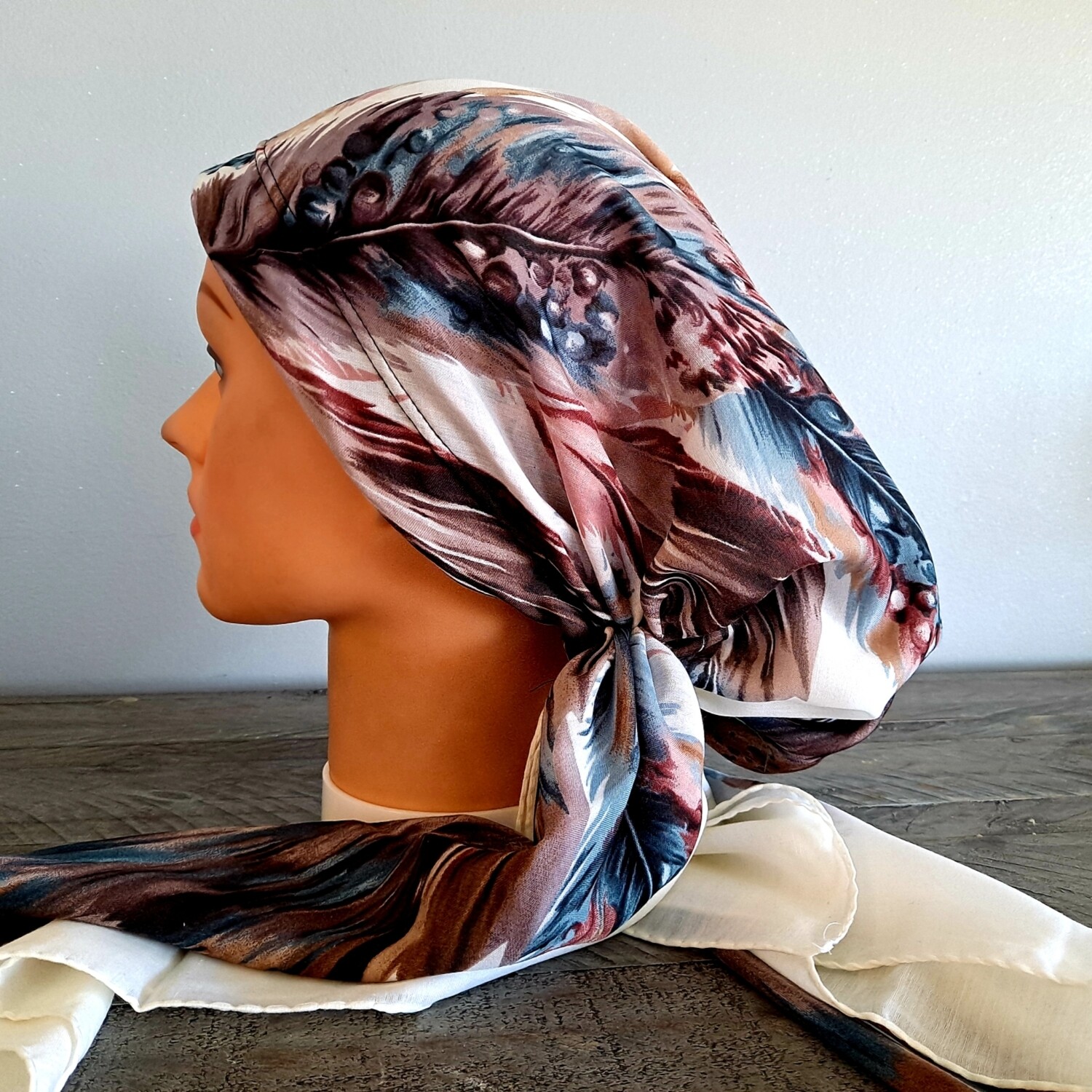 Ivory pretied Turkish Tichel w/band sewn in