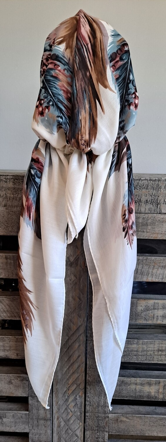 Ivory pretied Turkish Tichel w/band sewn in