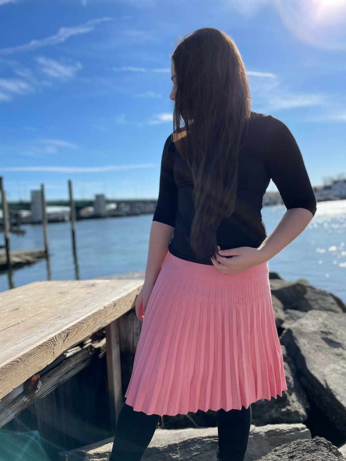 MM pleated skirt -  Coral