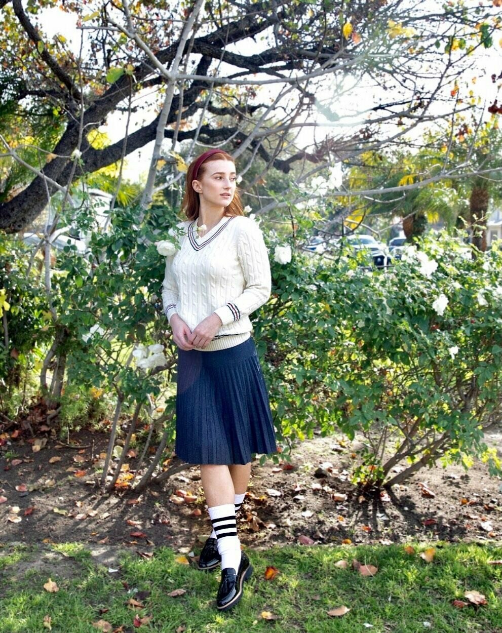 MM pleated skirt - denim color