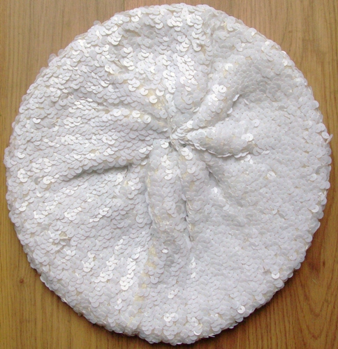 Sequined beret white