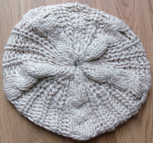 Chunky beanie beret beige/cream