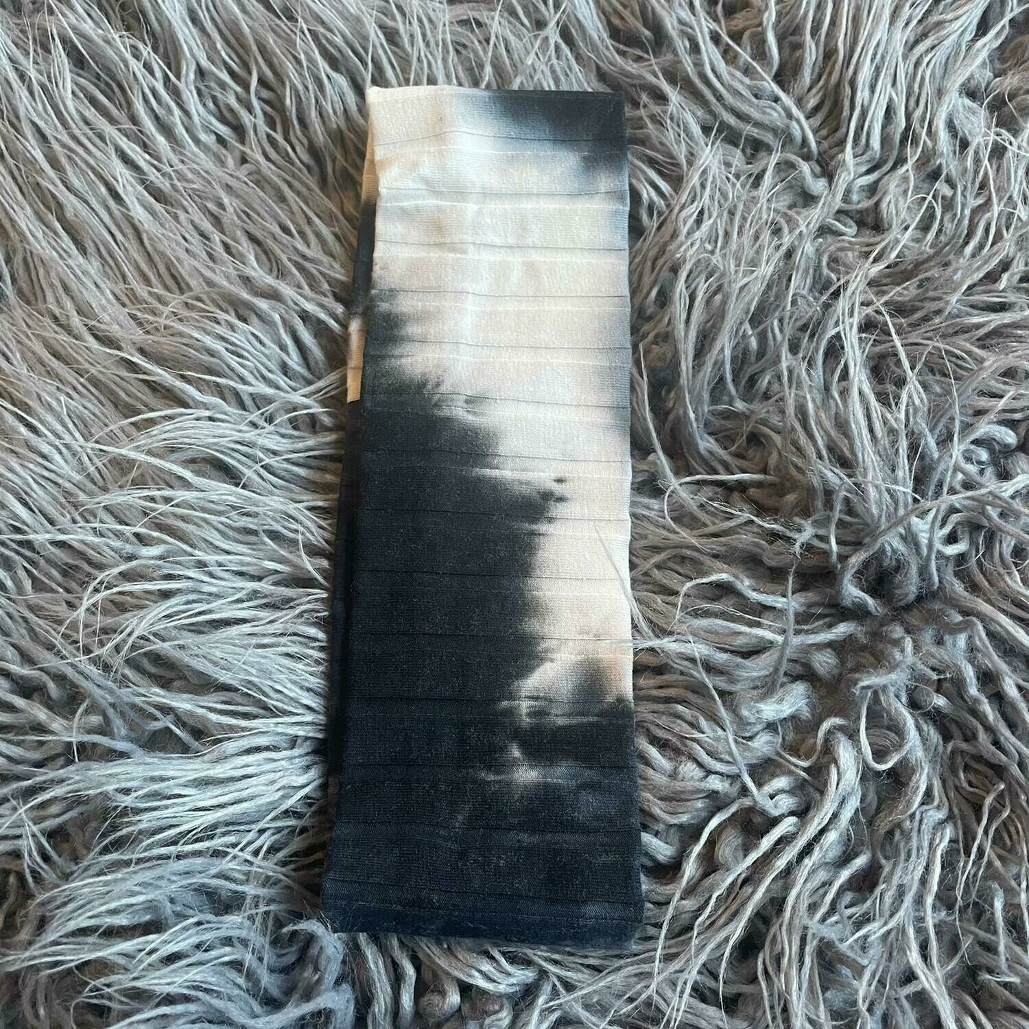 Tie dyed wide vertically ribbed headbands (narrower), choose: black