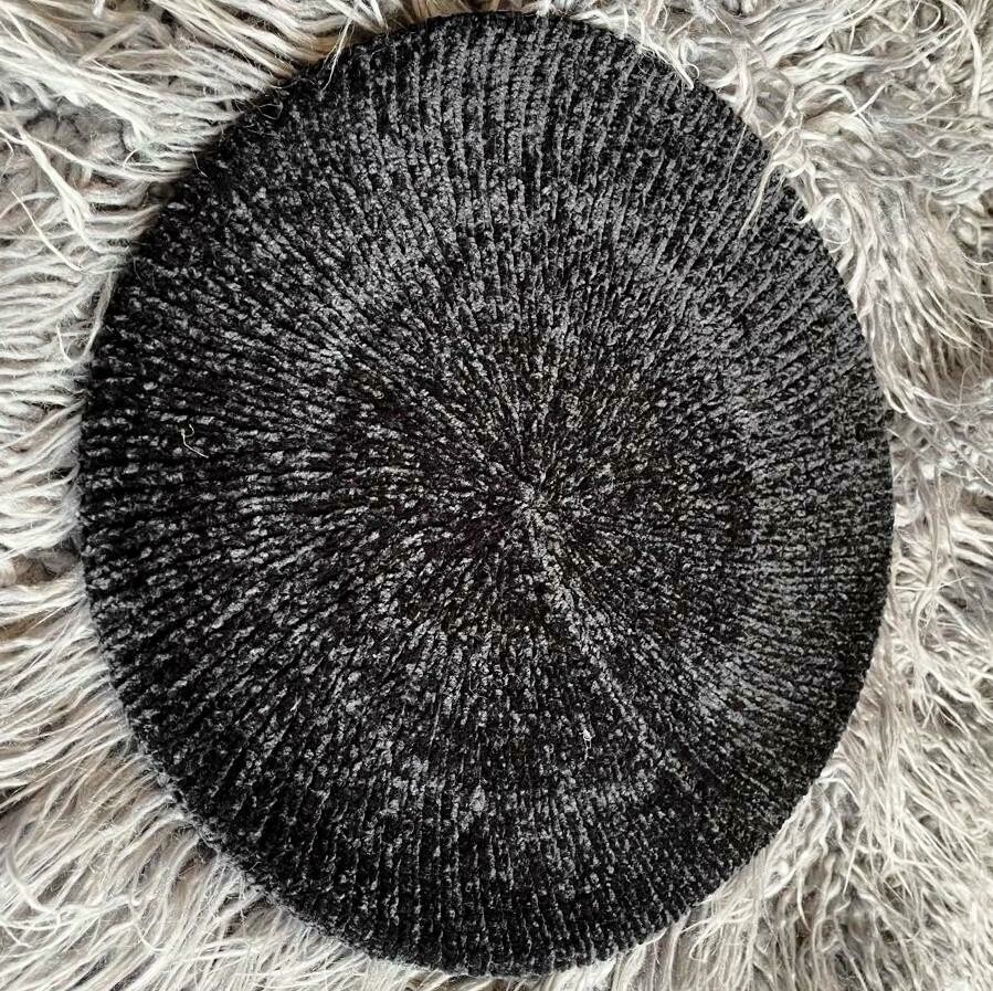 Narrow ribbed chenille snood - black