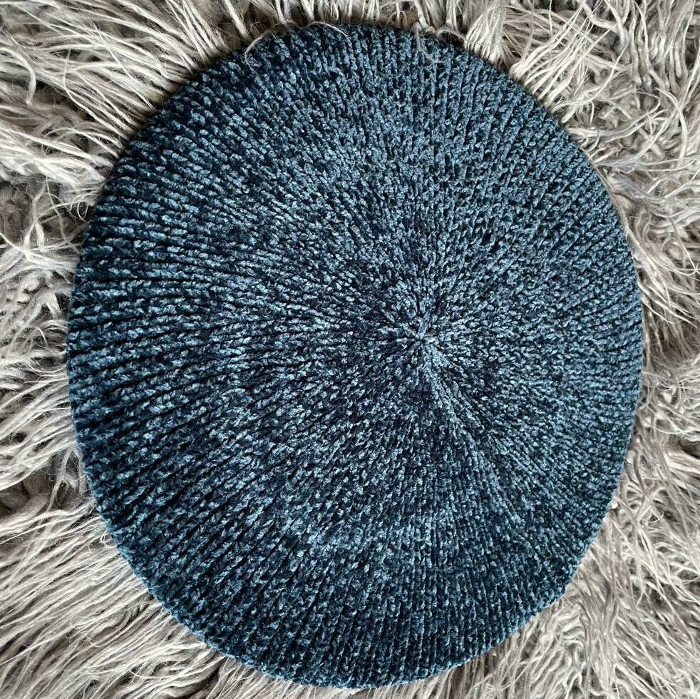 Narrow ribbed chenille snood - denim