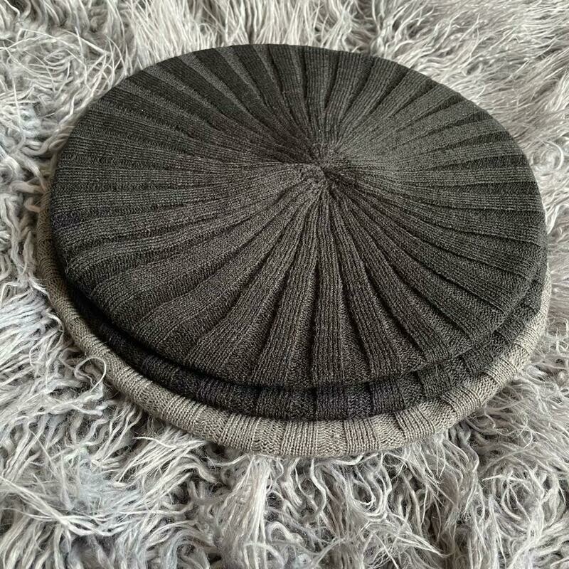 Wide ribbed lightweight lined beret/snoods