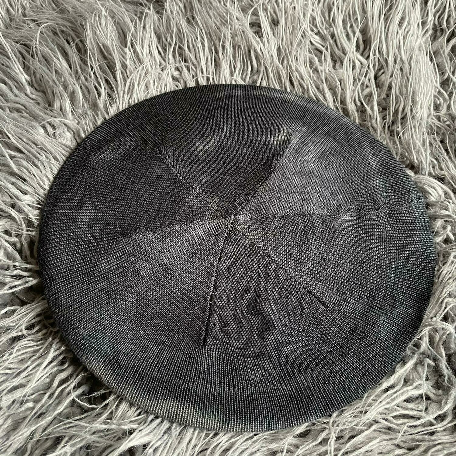 Tie dyed lined snood/beret - black