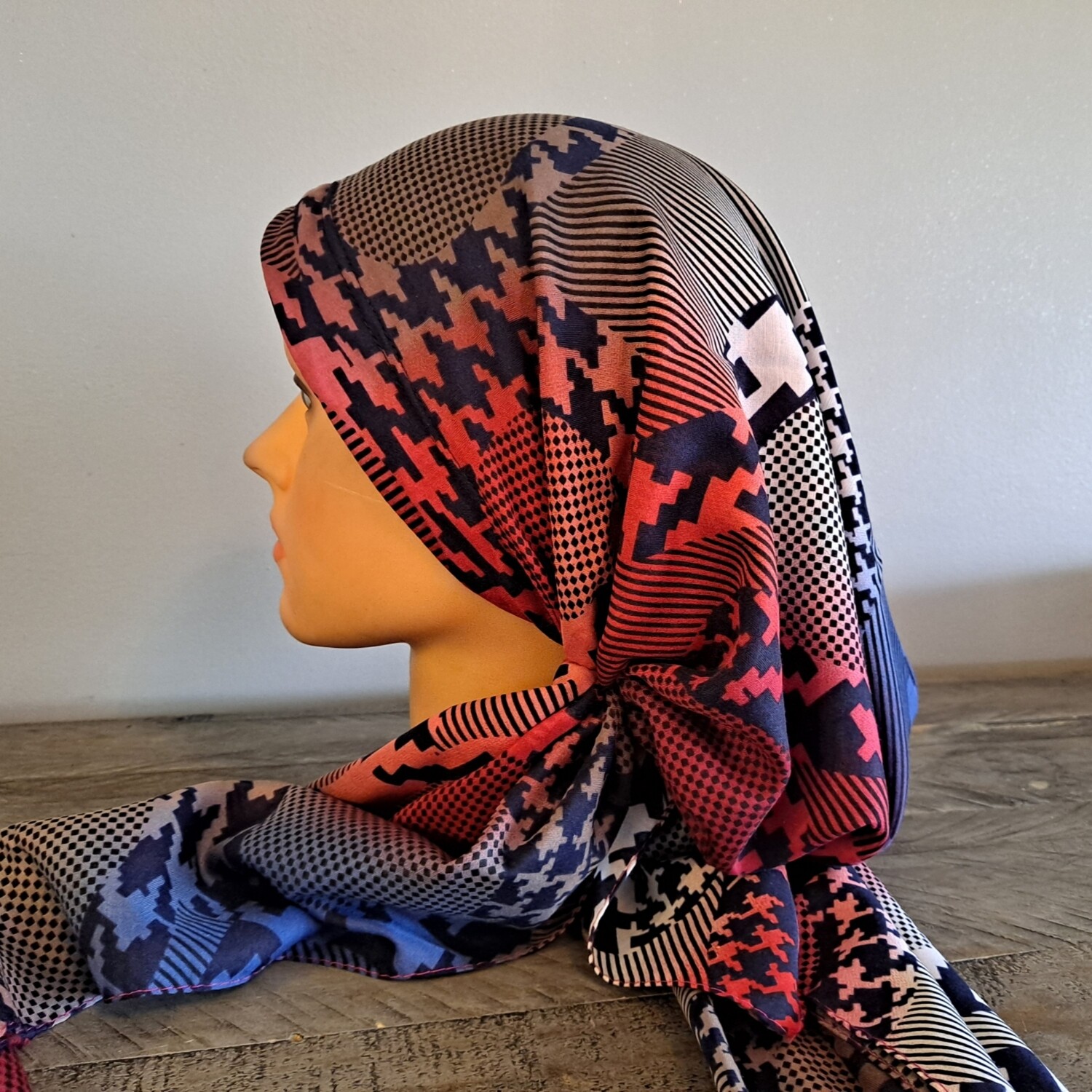 Black and blue pre-tied  w/band sewn in