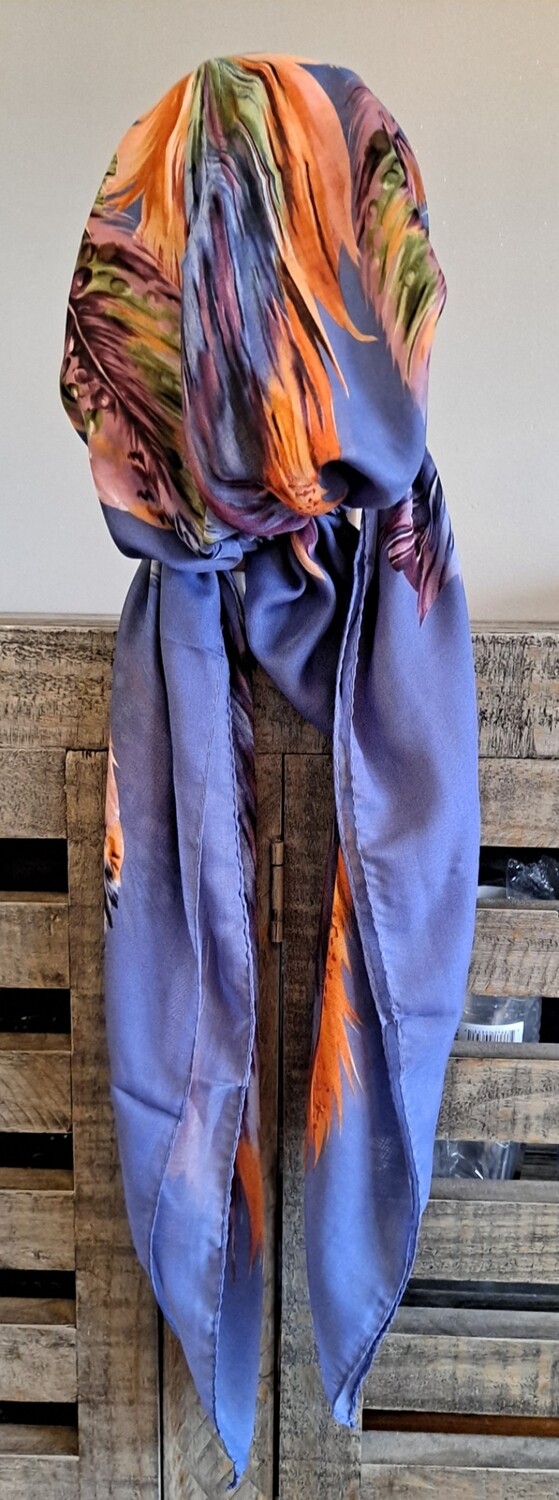 Denim colored pre-tied  w/band sewn in