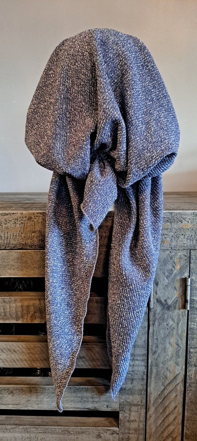 Grayish blue sweater material XL pretied tichel