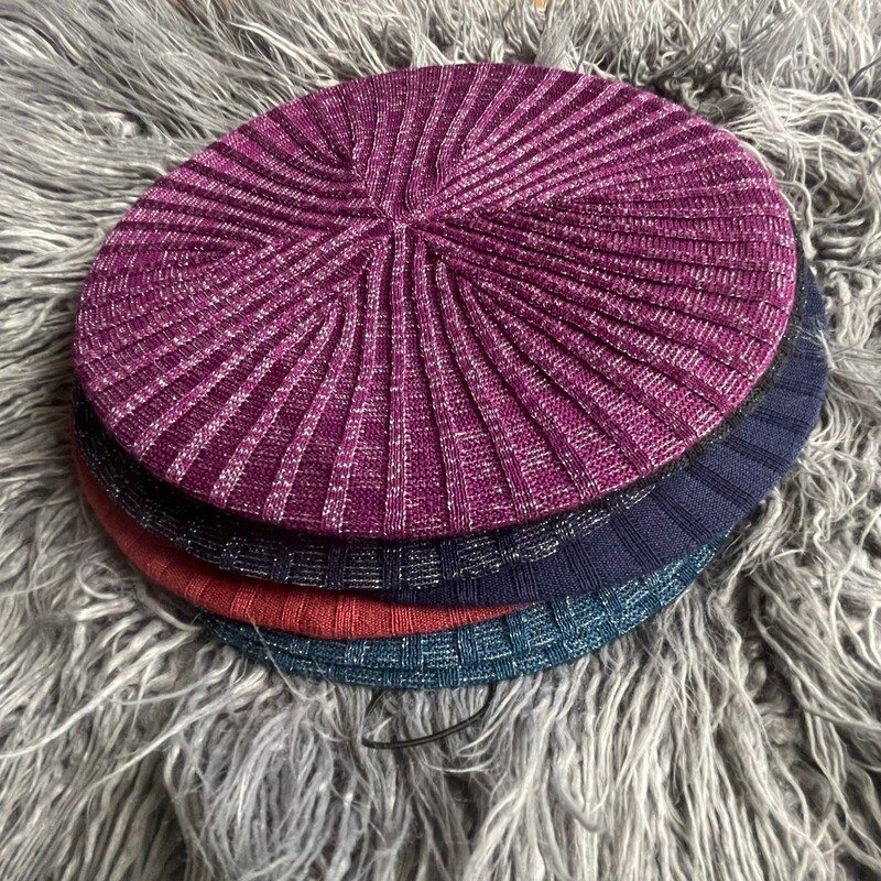 Thin ribbed lined beret/snood (solids &amp; w/sparkles) (Thin for Summer)