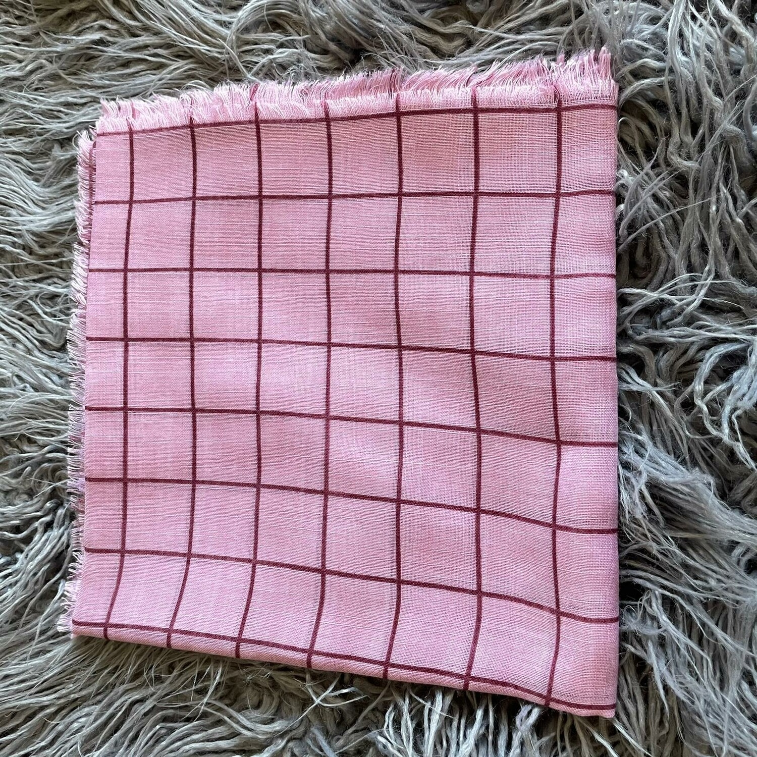 Pink - squares soft fringes tichel