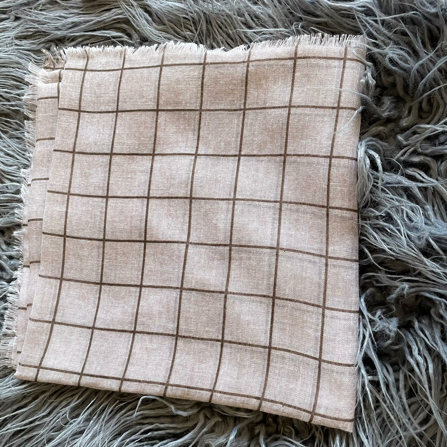 Tan - squares soft fringes tichel