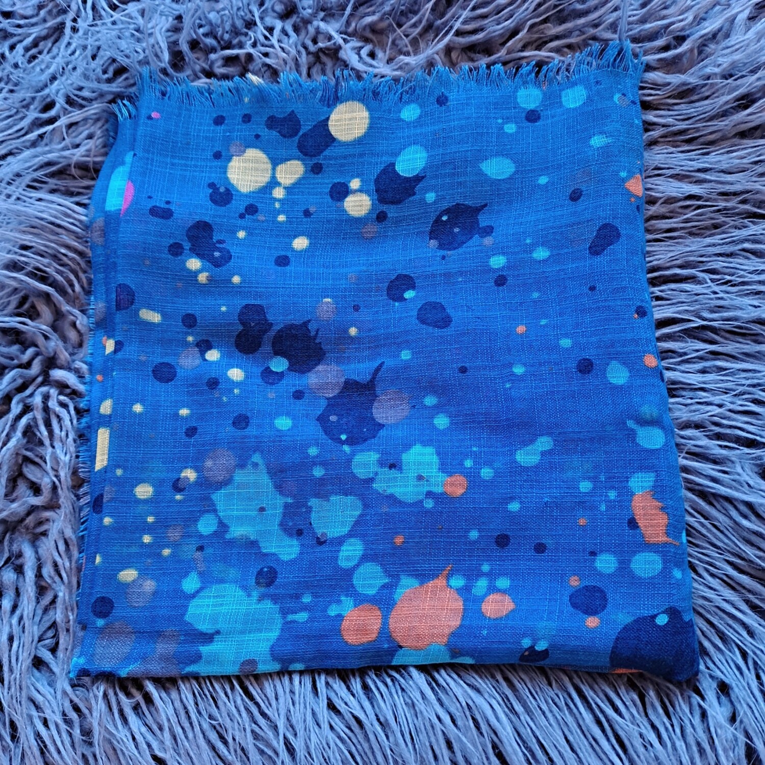 Denim colored n&#39; more soft fringes tichel - splattered