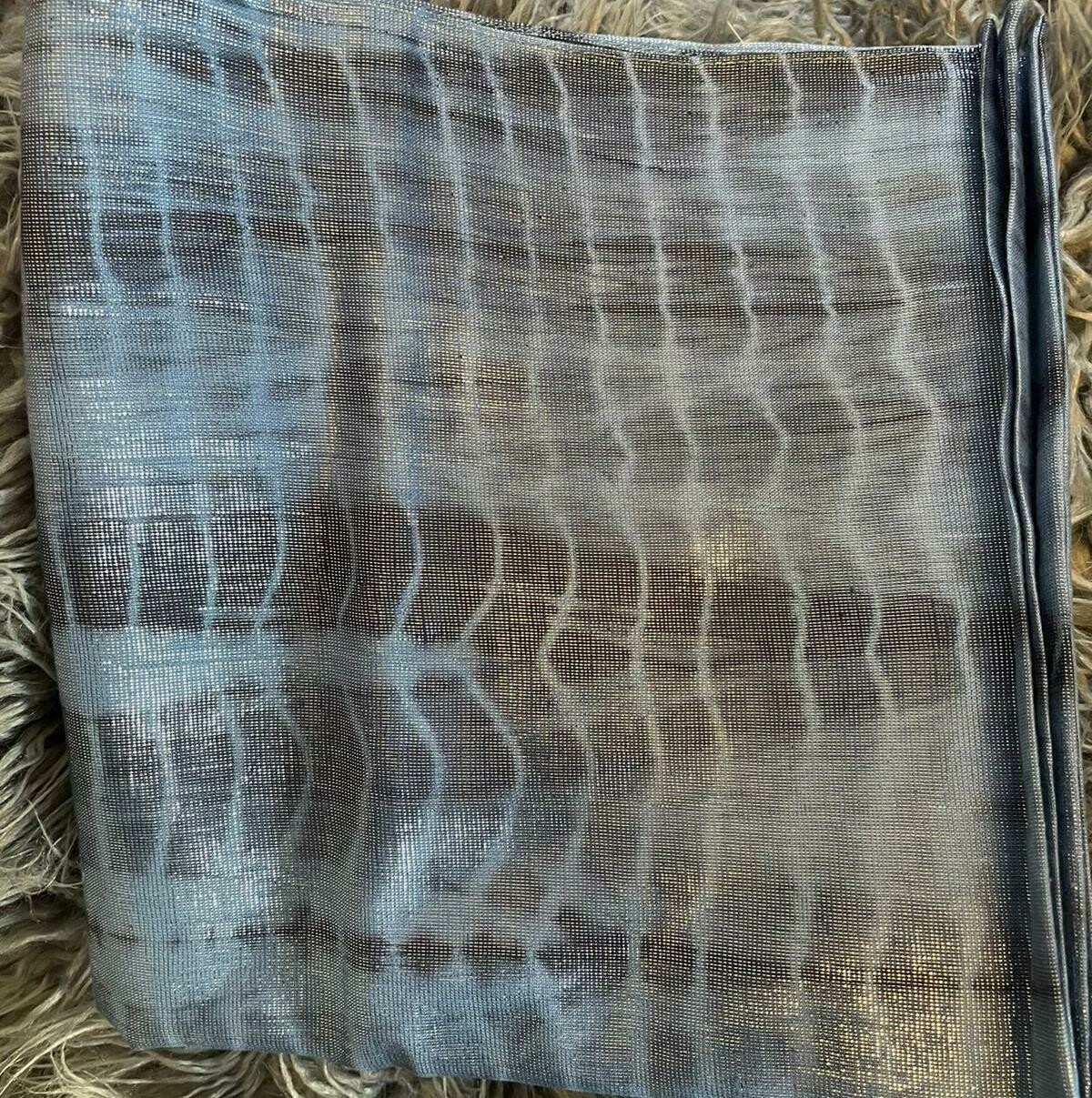 Blue/silver tie dyed shimmer tichel