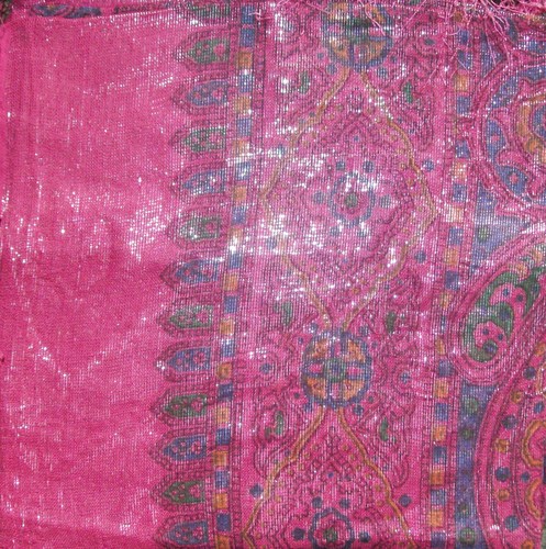 New deep pink shimmering tichel