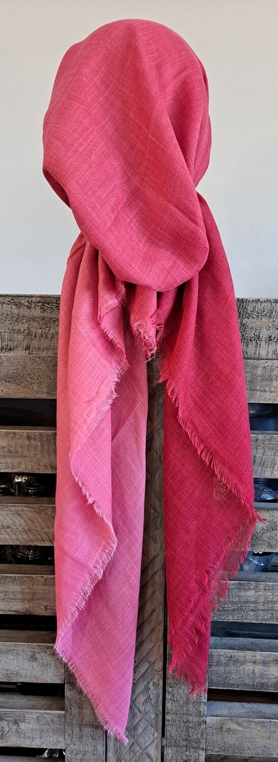 Pinks shaded - soft fringes pretied tichel