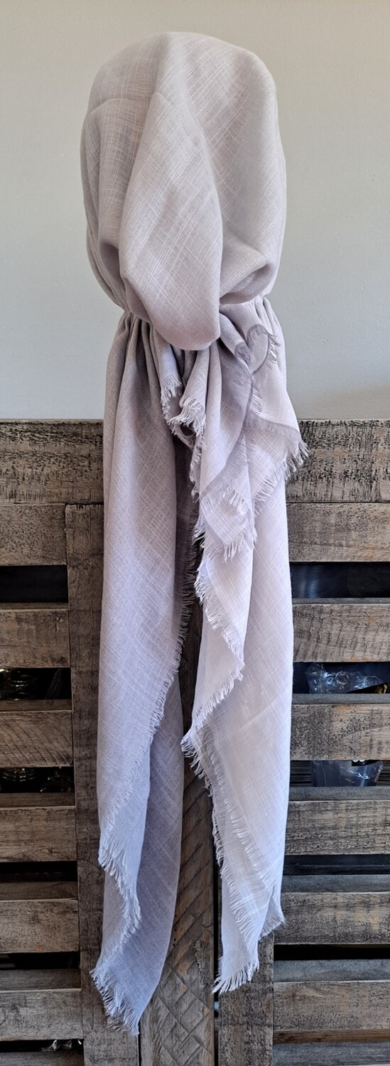 Light gray shaded - soft fringes pretied tichel