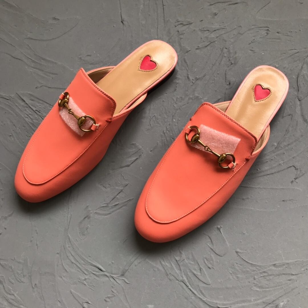 Orangy leather mules
