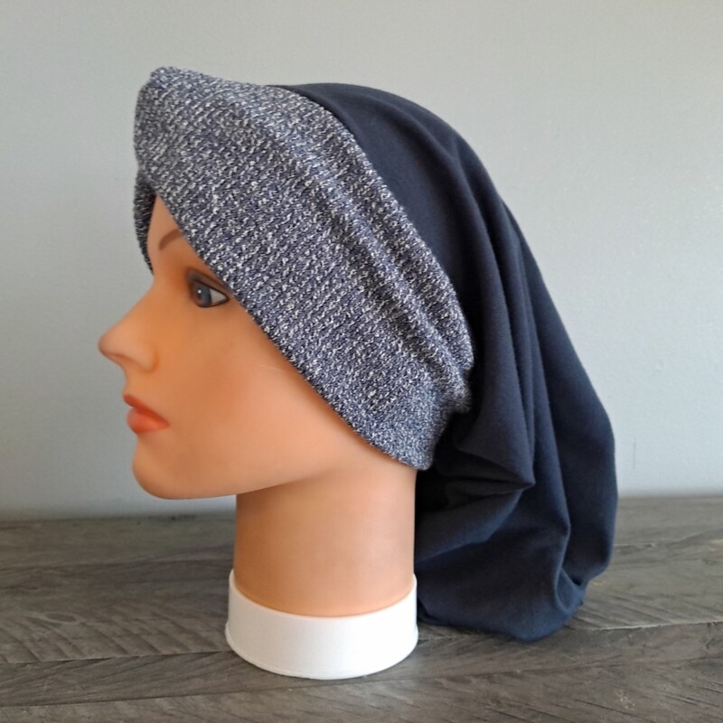 Knot snood Navy - knitted front