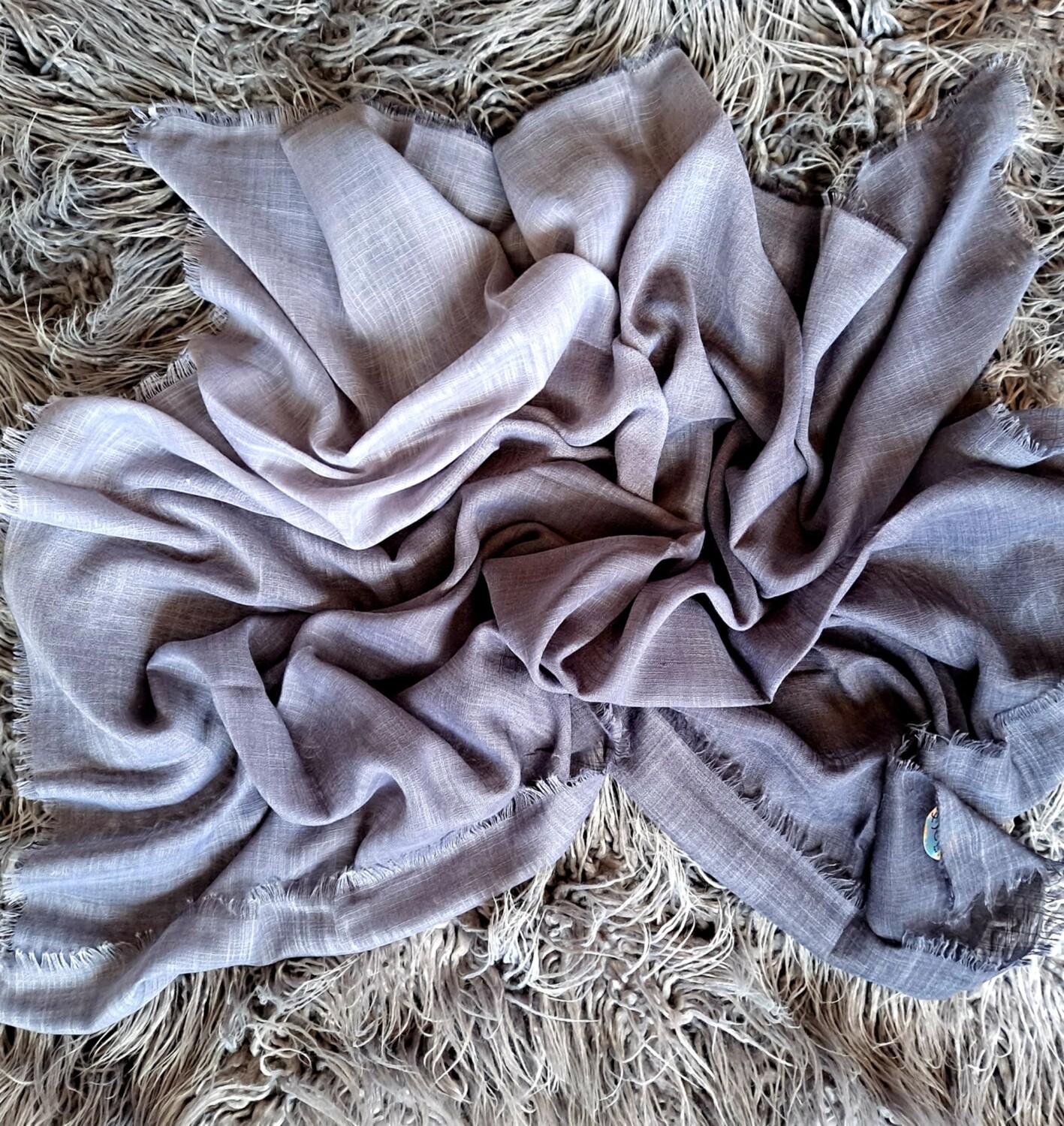 Soft fringes - shaded tichel - dark gray