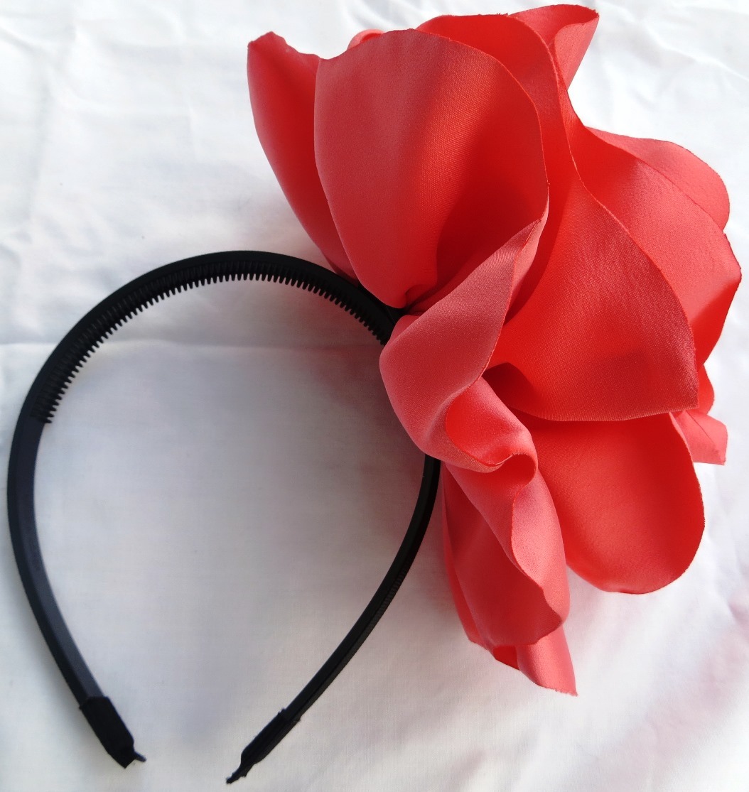 Coral pink extra large flower headband
