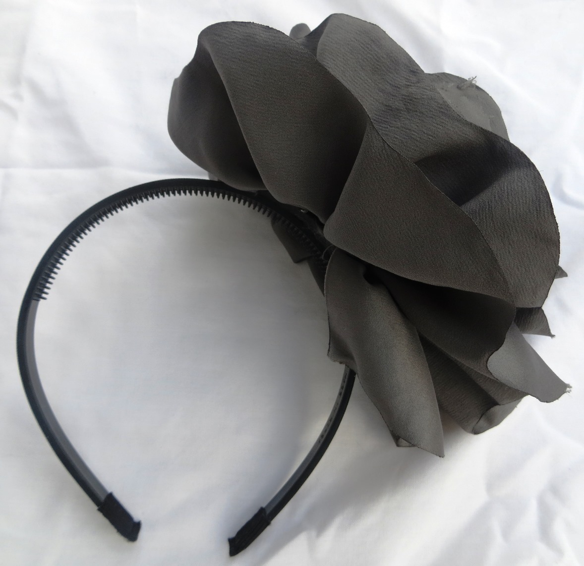 Dark gray extra large flower headband