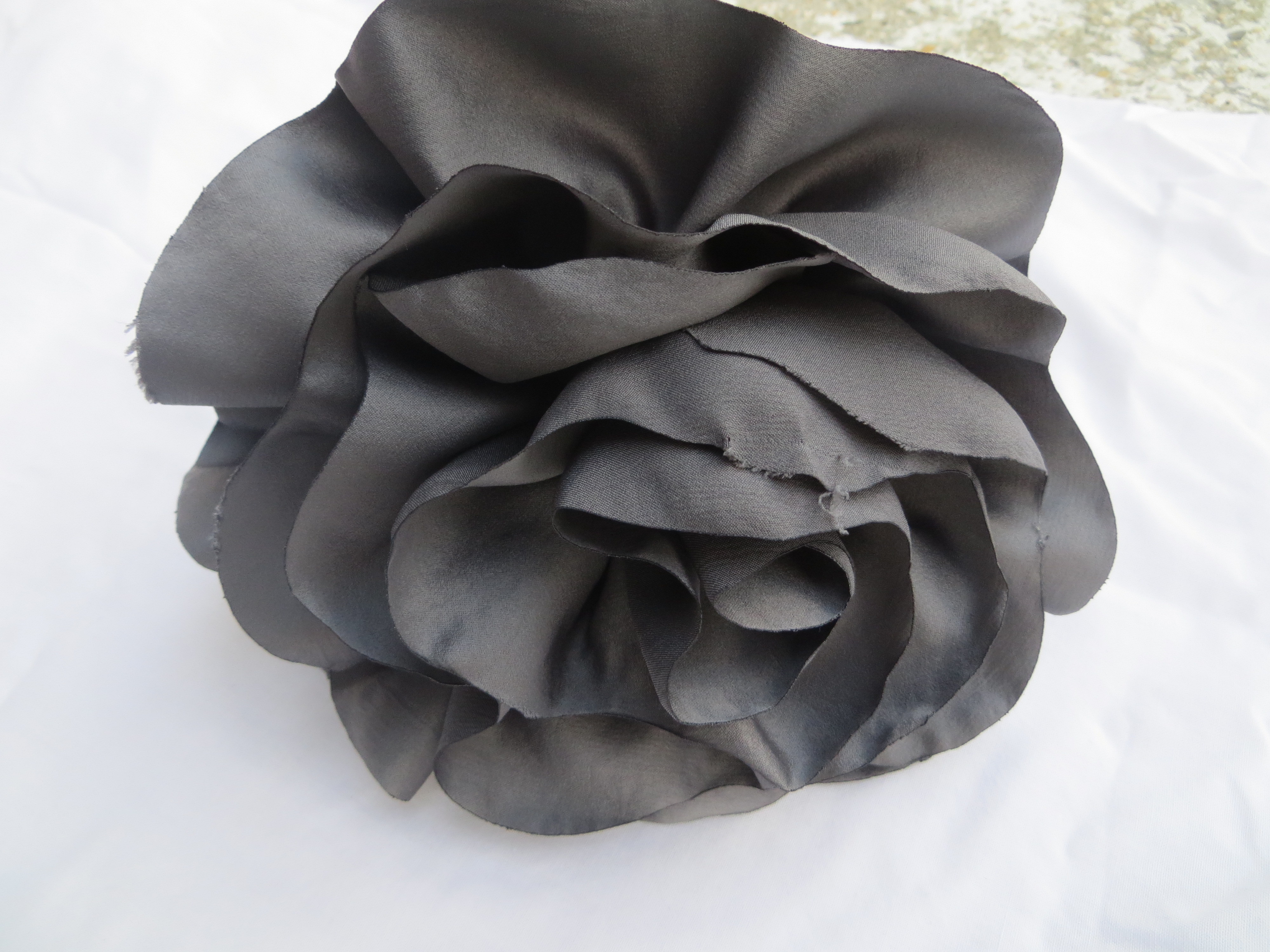Dark gray extra large flower headband