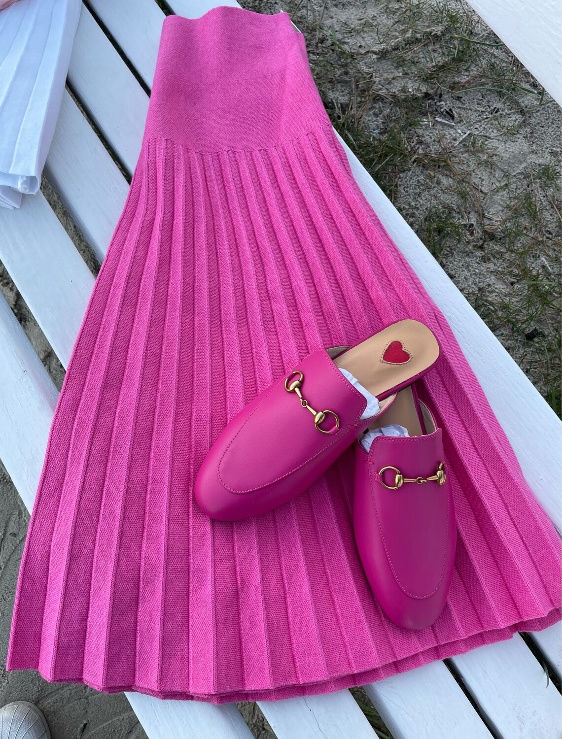 MM pleated skirt - Strawberry pink