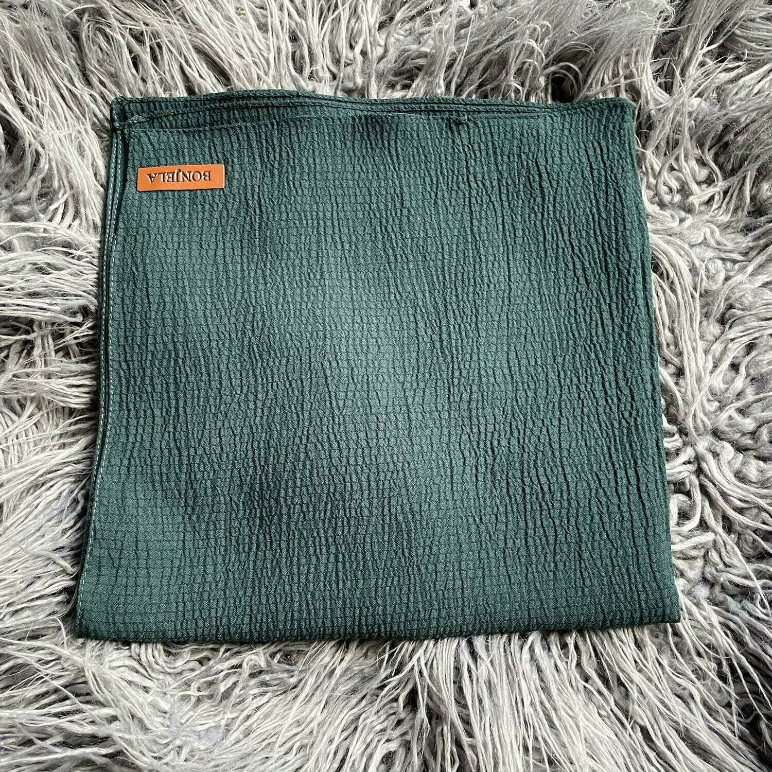 Hunter green textured solid tichel