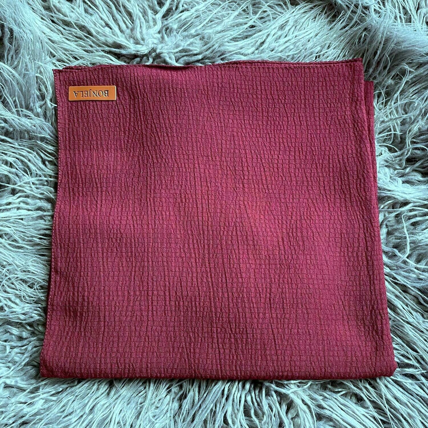 Burgundy/maroon textured solid tichel