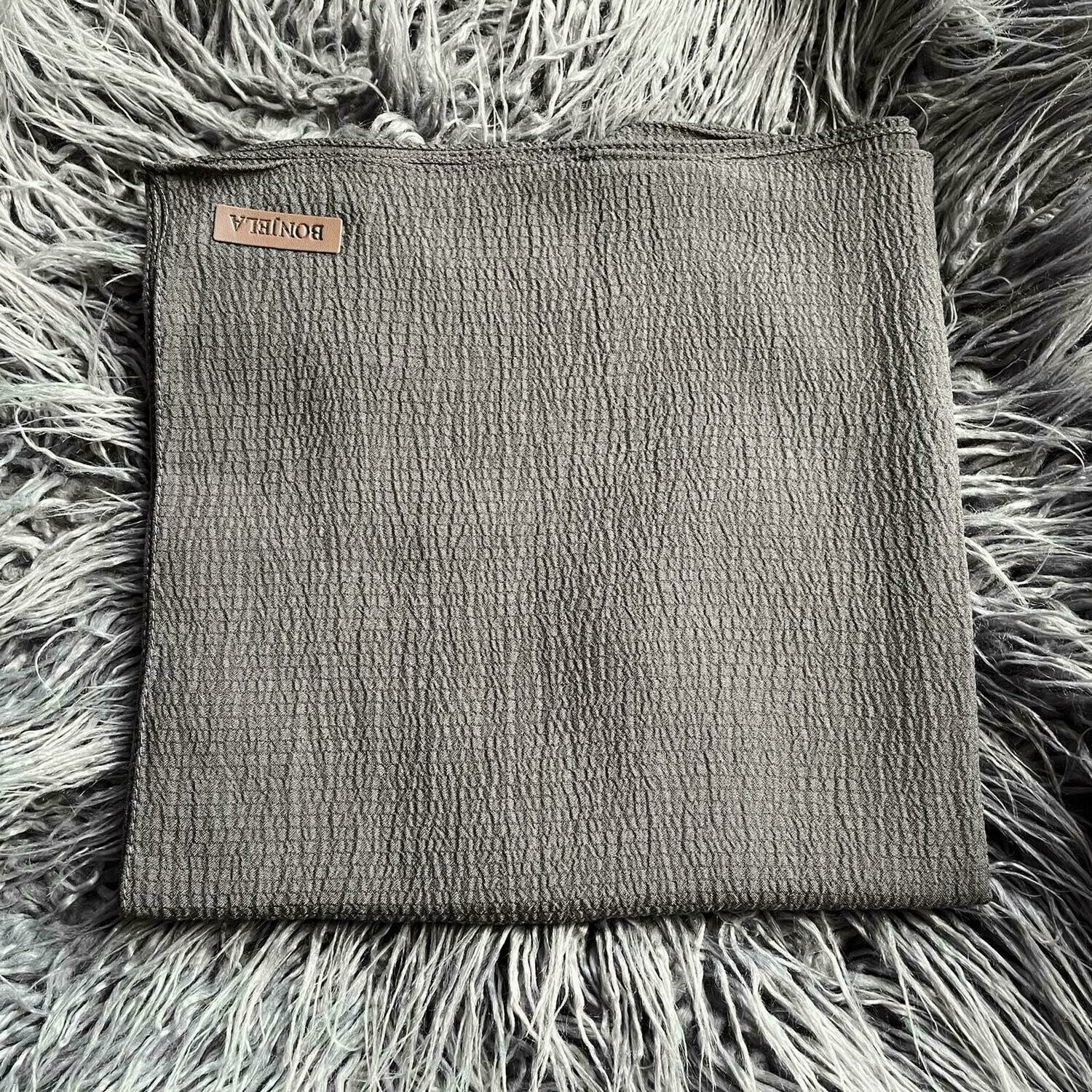 Dark gray textured solid tichel