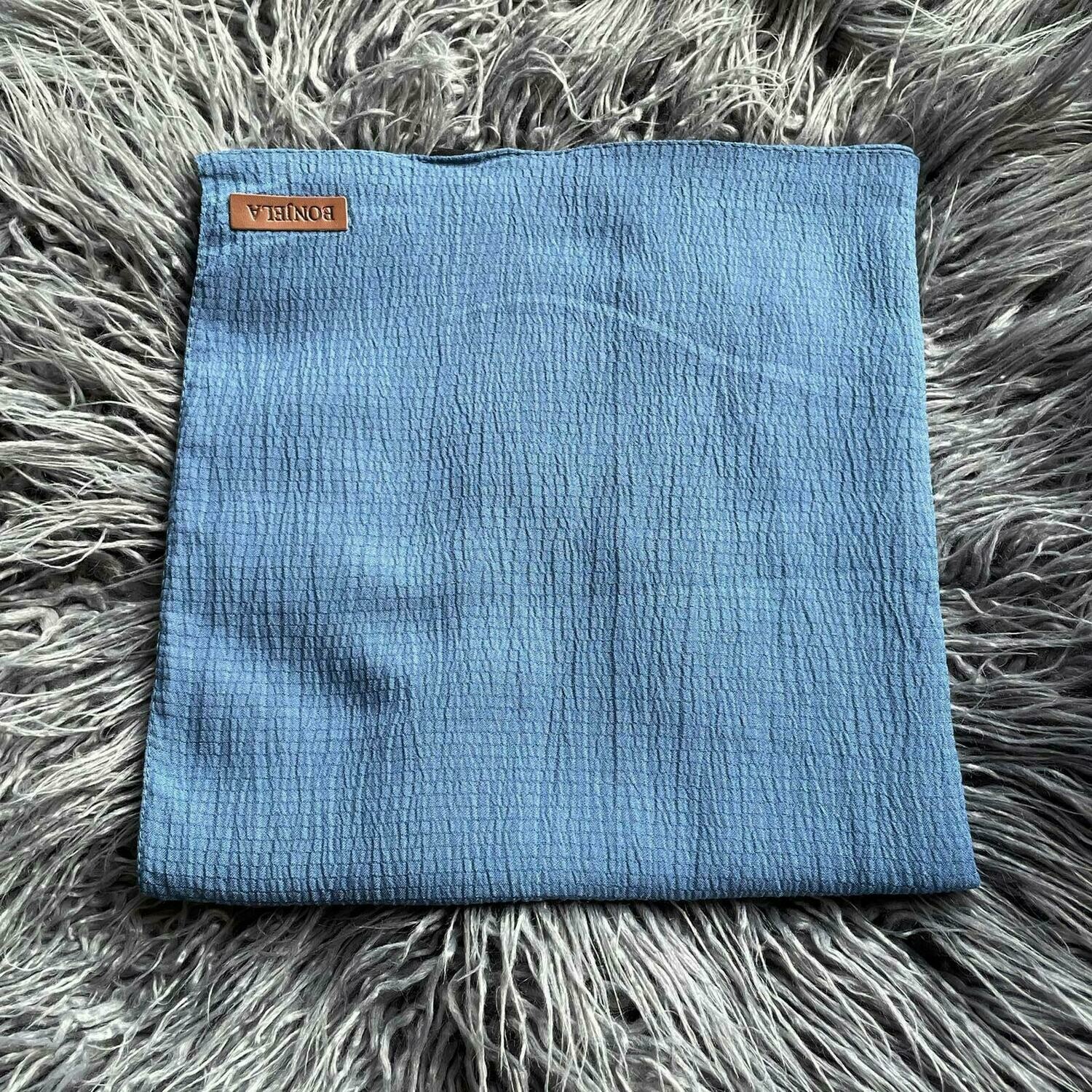 Denim textured solid tichel
