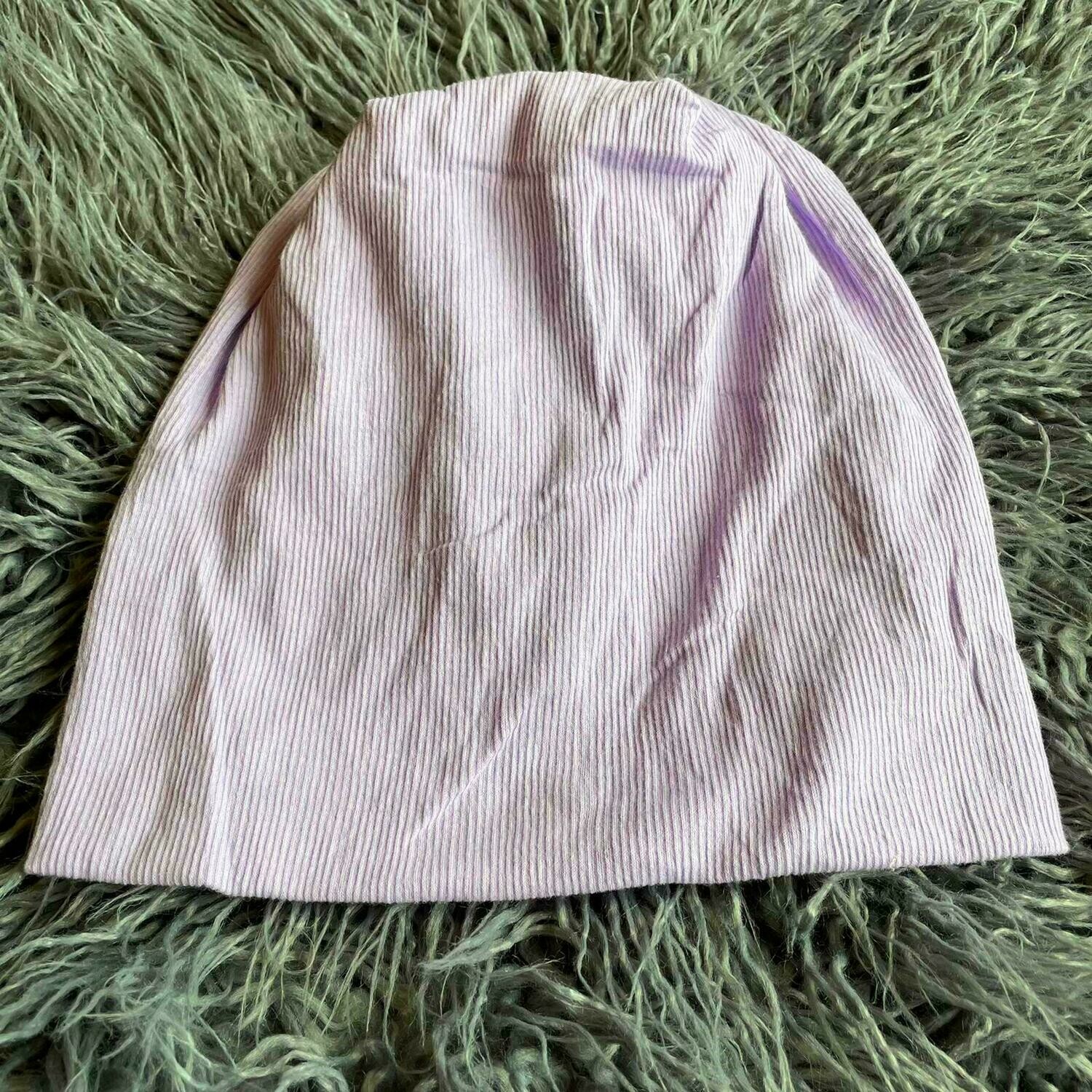 Lavender crinkle cotton beanie